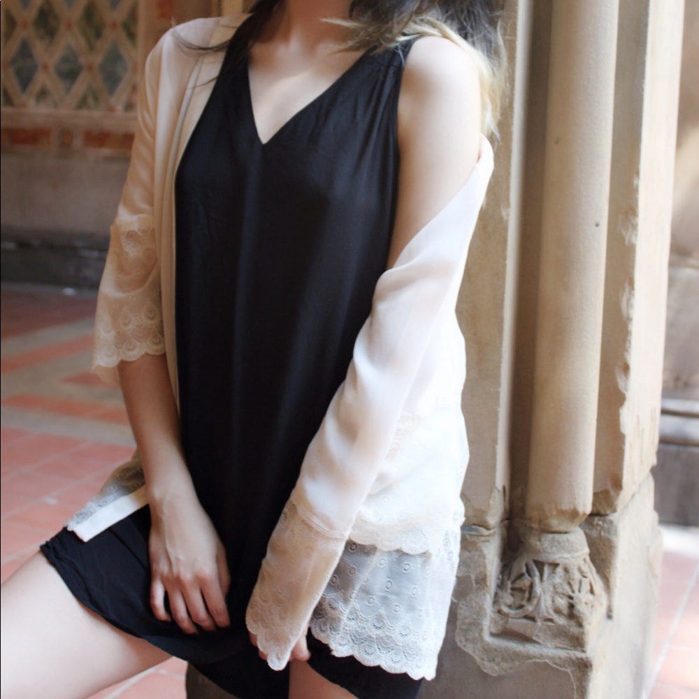Loungewear/ Pajama Kimono in the color Crème